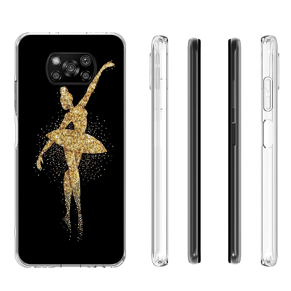 Ballet Dance Girl Case for Xiaomi Poco F4 F5 M3 M4 M5 M5s X3 GT X4 NFC X5 X6 Pocophone F1 F2 Pro F3 TPU Transparent Phone Cover