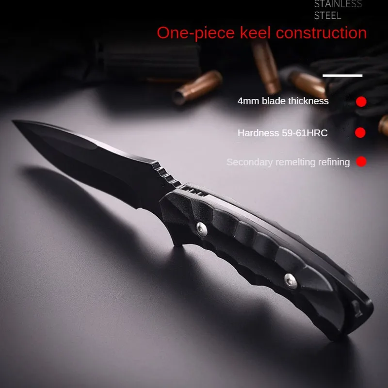 2024 new outdoor tactical jungle straight knife, portable aluminum alloy handle sharp knife, multi-functional tool knife