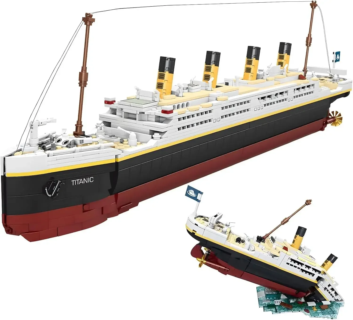 MOC Titanic Cruise Boat Sunshine importer décennie ks Sets,City Model, DIY Toy Toys for Children, Creative, 2 en 1, 2022Pcs