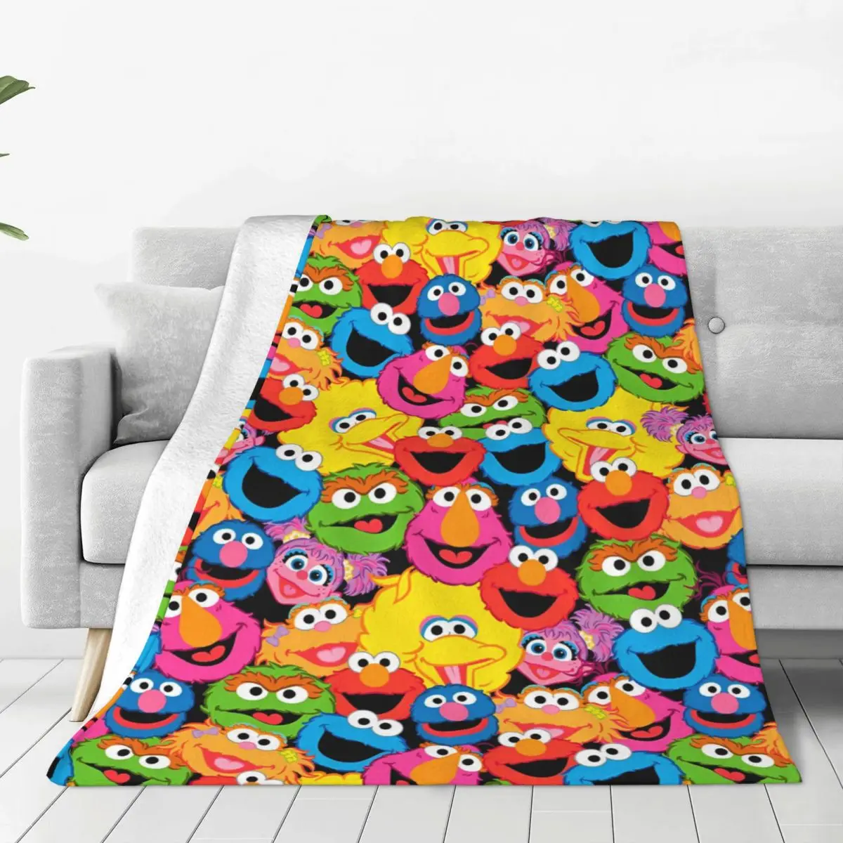 Blanket Sesame Streets Cute Cookie Monster Catoon  Quality Soft Bedding Throws Winter Child Outdoor Comfortable Bedspread