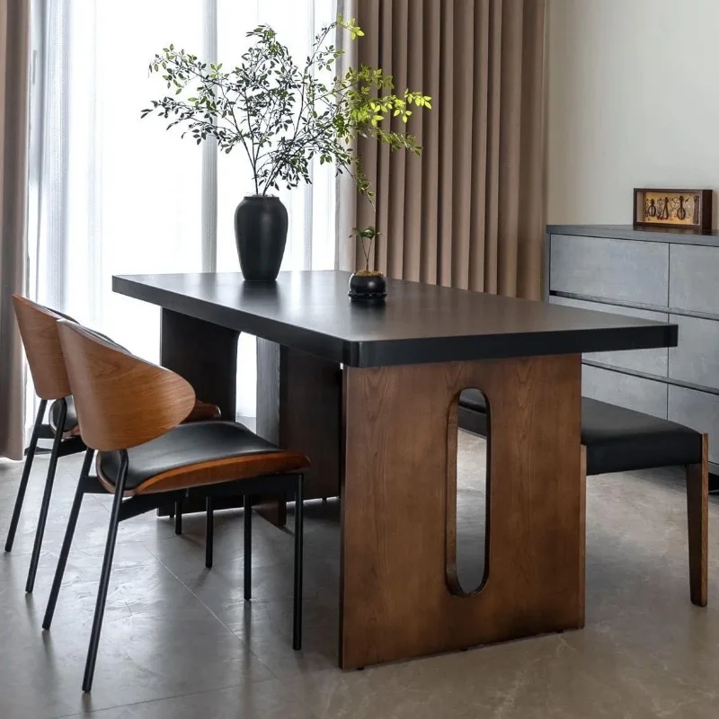 Italian rectangular medium and ancient style table luxury small apartment minimalist dining table