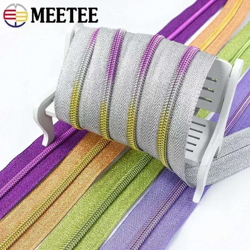 2/3/5meters meetee 5# Nylon zippers Zsák ruhák tekercs Cipzár Bekapcsolás Vminél fogva Lá Időmértékes verselés dekor zips javító Ruha Összevarrás kiegészítők