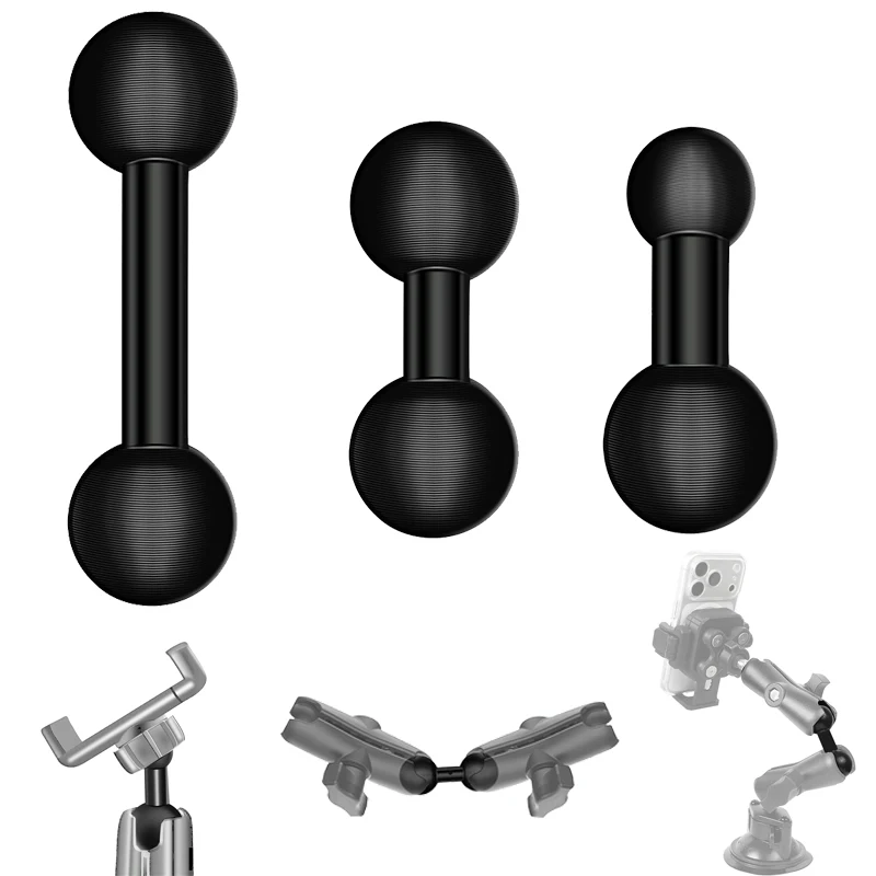 17mm/20mm/25mm Ball Head Adapter Extended Double Ball Connecting Bracket for Gopro Insta360 DJI Camera Holder Phone Stand GPS