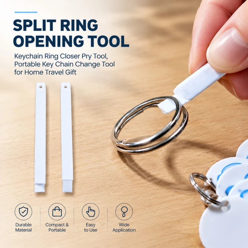 Split Ring Opening Tool, Keychain Ring Closer Pry Tool, Portable Key Chain Change Tool for Home Travel Gift