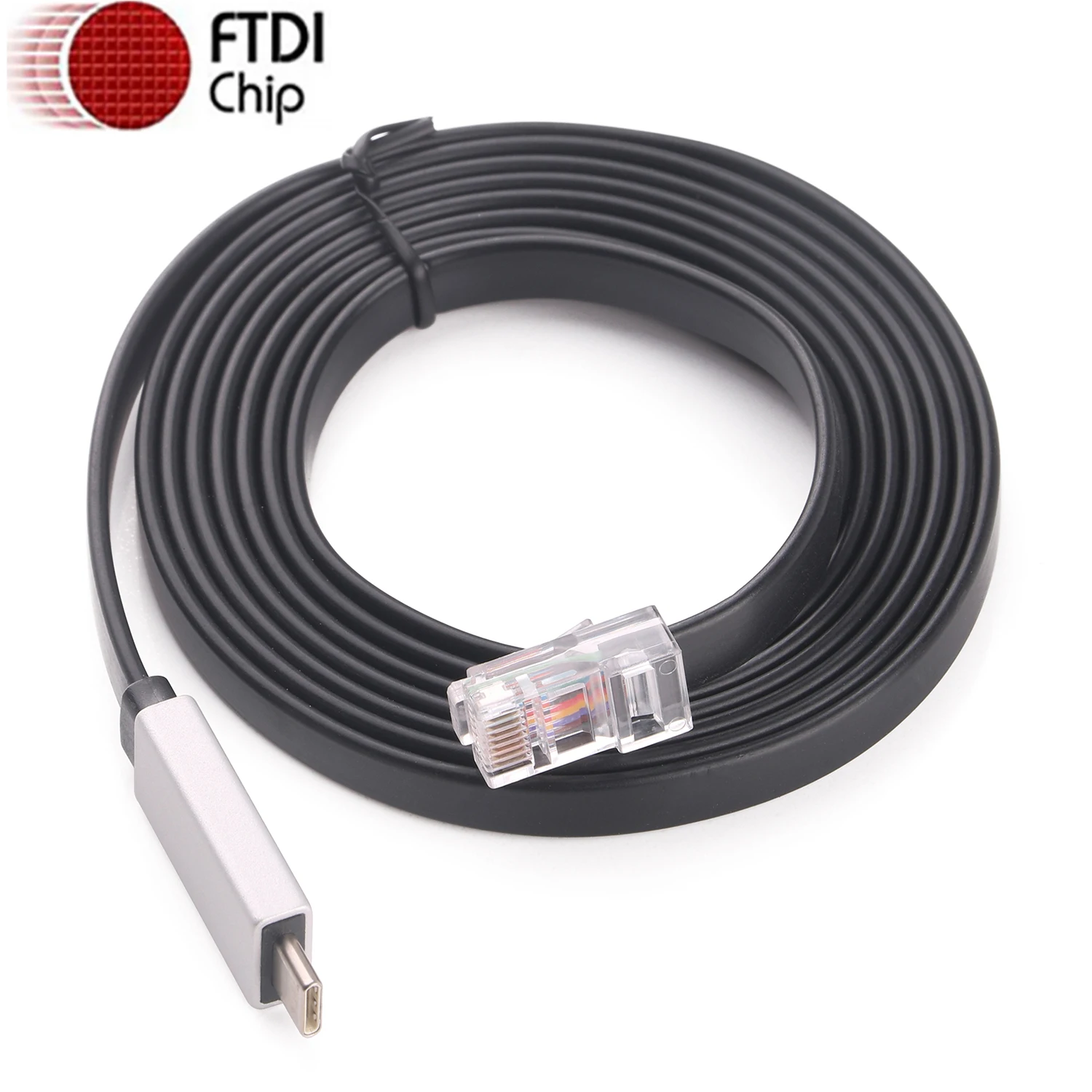 FTDI USB Type-C to RJ45 Rollover Cisco Console Cable RS232 Serial Adapter for Routers Switches in Win 7 8 10 11 Vista Mac Linux