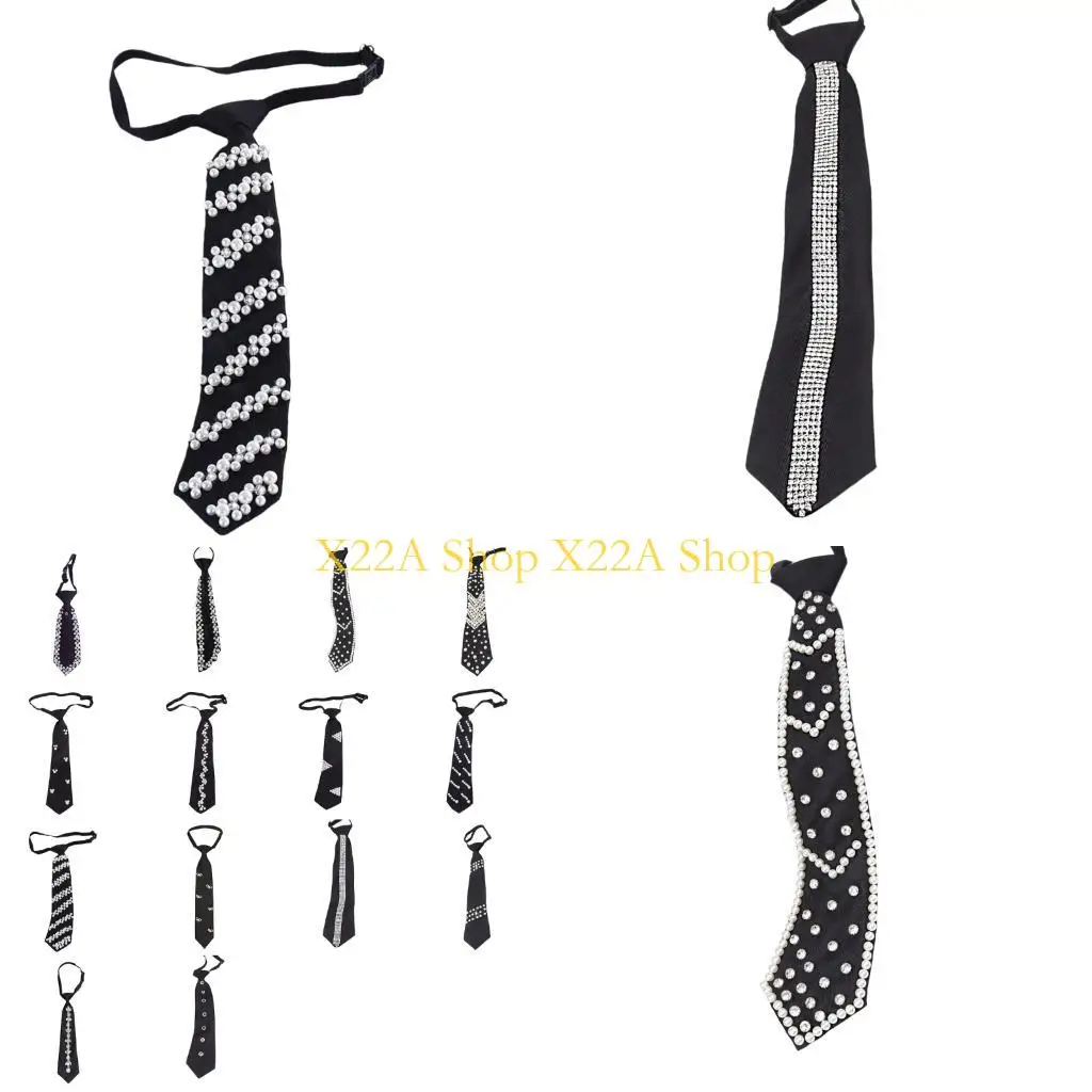 unique-modern-imitation-pearls-necktie-for-men-polyester-neck-tie-adjustable-length-versatility-prom-and-outfit-enhancer