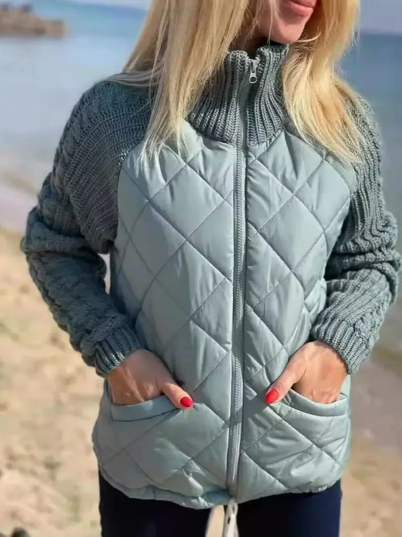 

Casual Loose Zipper Long Sve Jaet ort Coat Sle Comfortable Fit Zip up Outerwear Spring Season Color Design