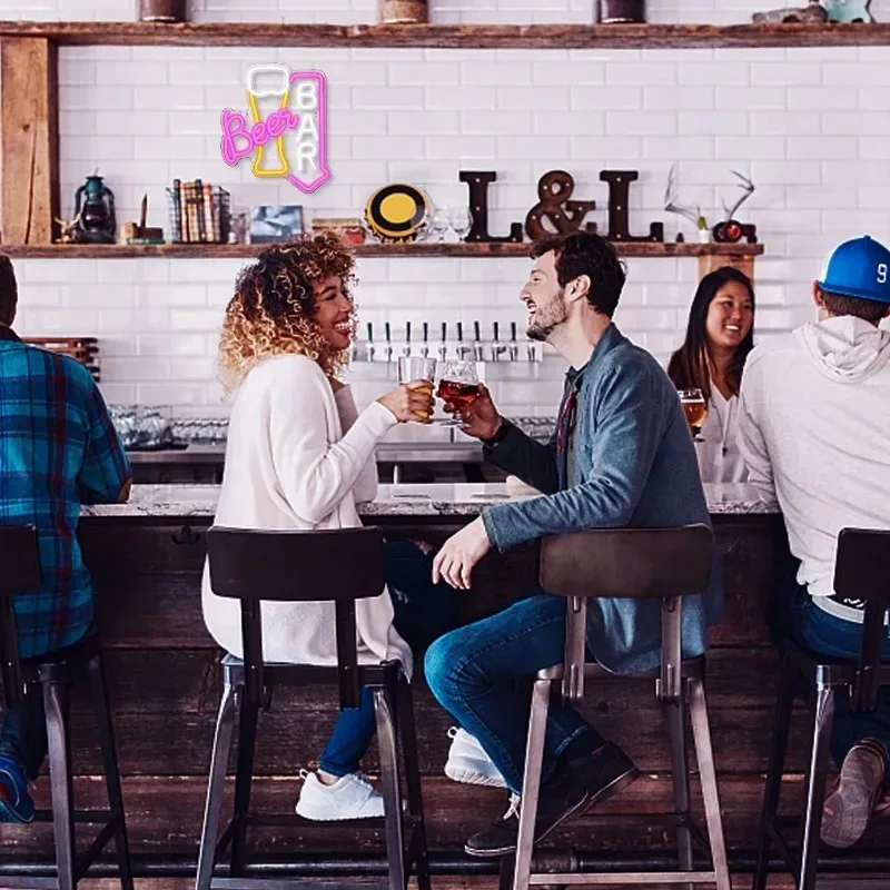 البيرة بار النيون تسجيل Led أضواء النيون ل جدار إضاءة زينة علامات بار المنزل عربة بار مطعم رجل الكهف بيسترو نادي ديكور الحفلات