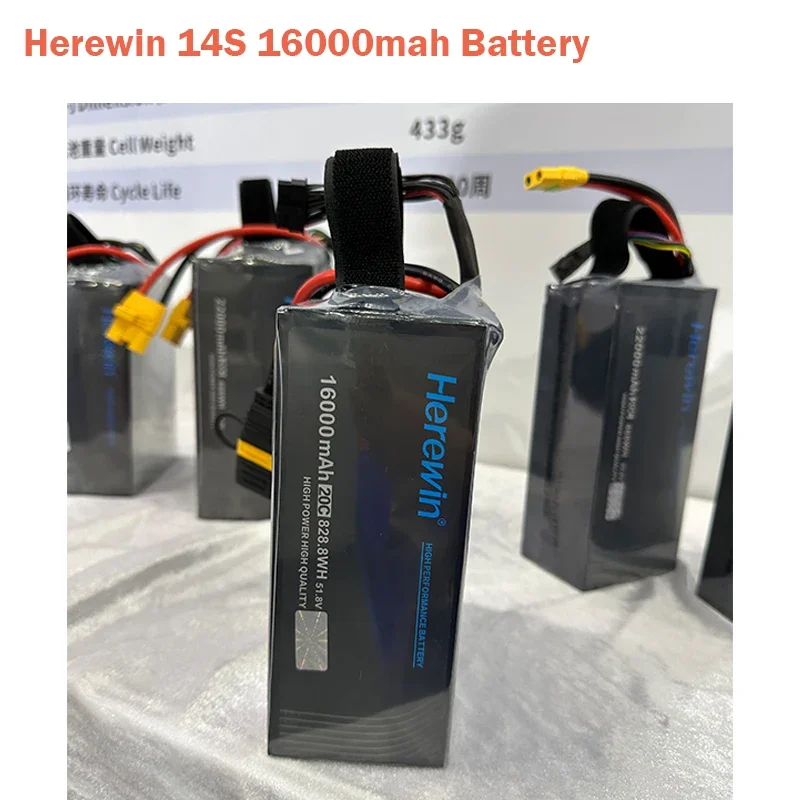 Herewin – batterie au Lithium li-po originale pour Drones UAV, 16000mah 22000mAh 30000mAh 20C 14S, prise AS150U, Protection agricole