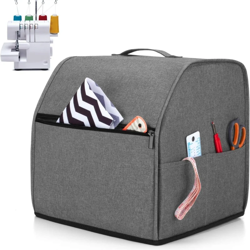 Serger Cover with Storage Pockets for Most Standard Overlock Machines (Compatible with Singer and Brother)