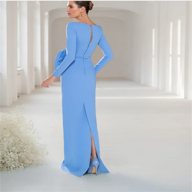 Blue Mother of Bride Dresses Wedding 2025 Long Dresses Wide-waisted Groom Mother Dress Women's Elegant Party Dress Customized