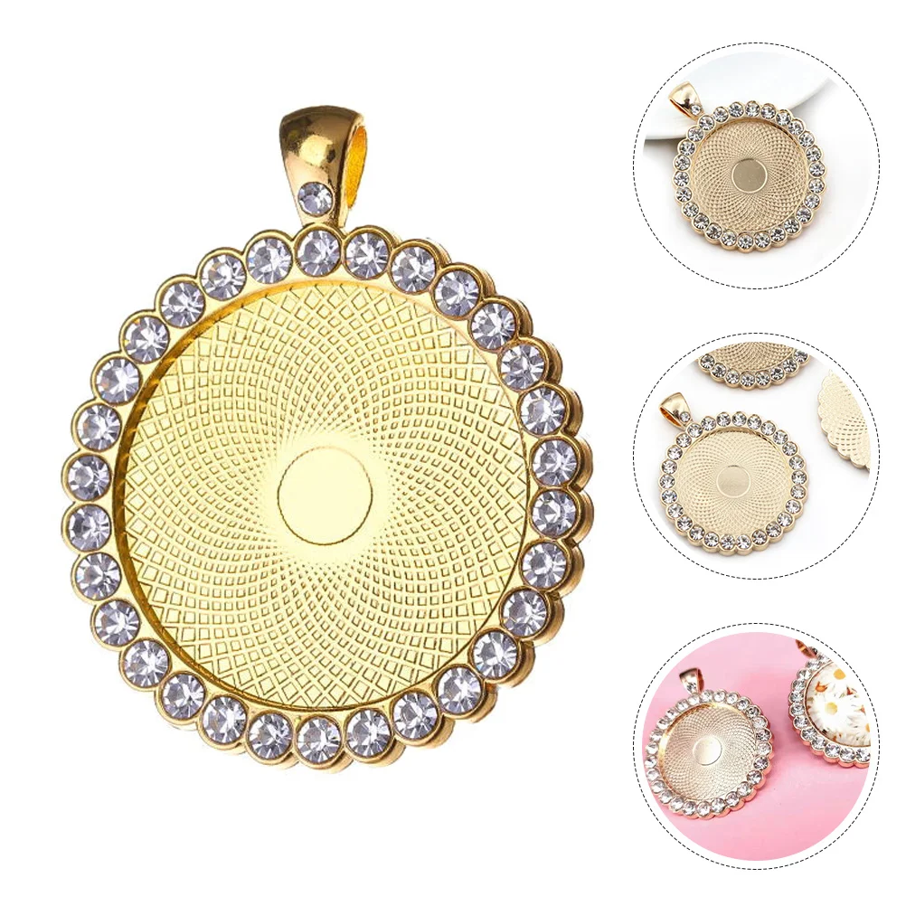 

10Pcs 25mm Rhinestone Bezel Tray Pendant Blanks Durable Alloy DIY Gemstone Jewelry Making Supplies Enamel Pendant Blanks