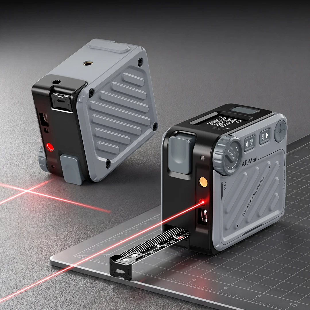 DUKA ATUMAN LT1 3-in-1 Laser Tape Measure Digital Distance Meter Cross Line Laser High Precision Measuring Tool