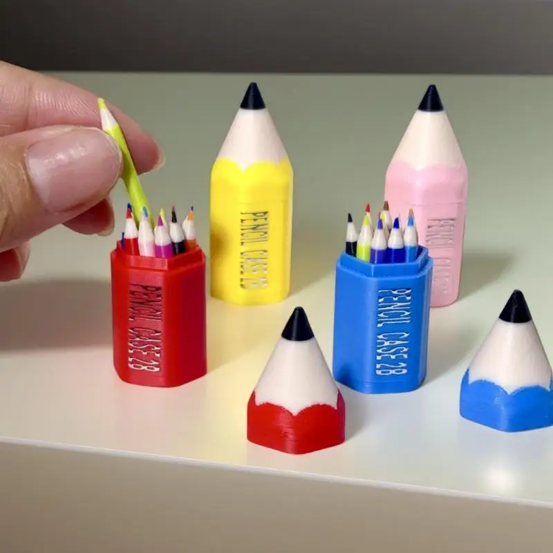 10/12Pcs  Doll House Accessories Toy Dollhouse Miniature Colored Pen Mini Pencil School Supplies Model