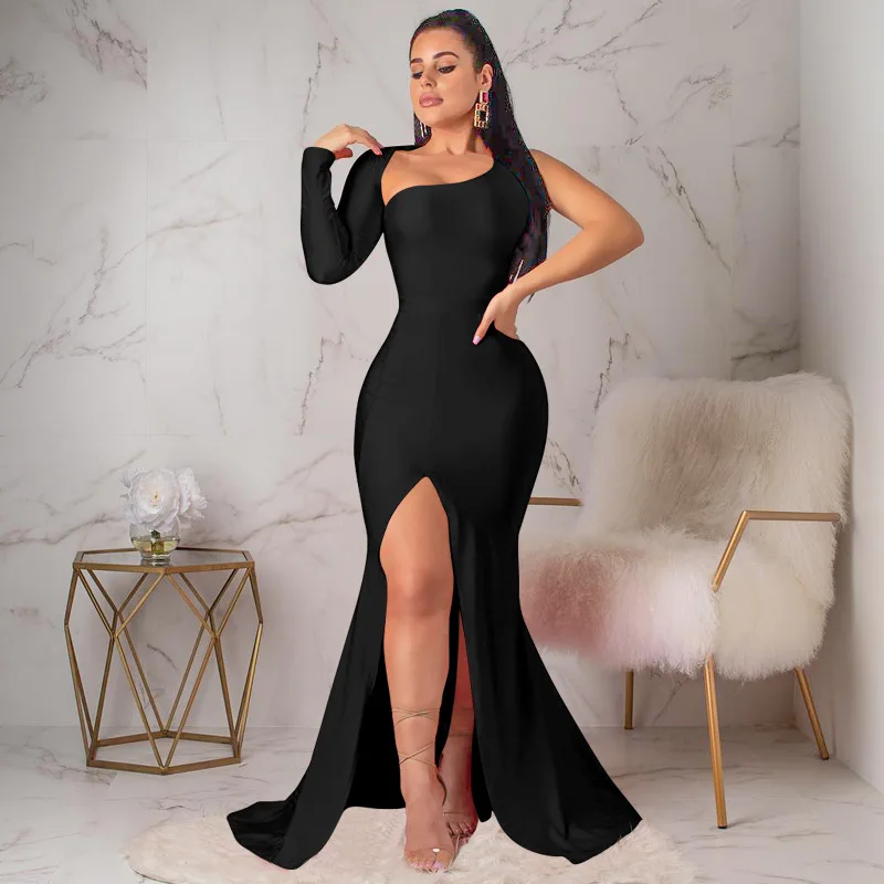 

MK1089-Sexy backless irregular evening dress