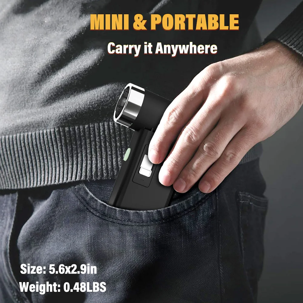 Electronic Air Duster, 0-100 Adjustable 110000RPM Rechargeable Cordless Dust Blower for Computer, Keyboard, House Cleaning