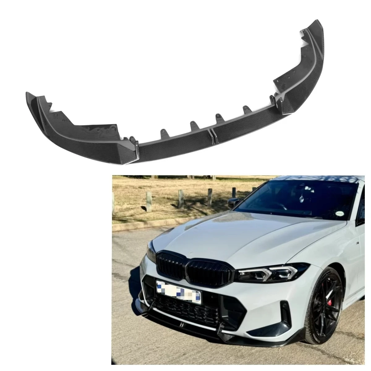 

Real Carbon Fiber AO Style Front Bumper Lip Splitter for 3 Series G20 LCI M Sport 2023+ Body Kit 3 Piece Front Lip