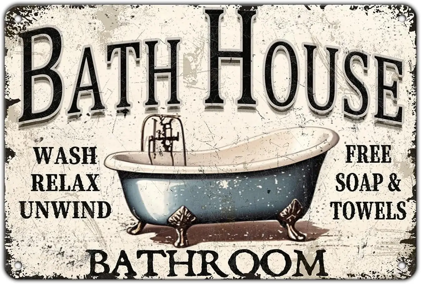 Bathroom Bathtub Bath House Metal Tin Sign Funny Bathroom Home Wall Decor Tin Signs  Rustic Metal Plaque-aluminum sign