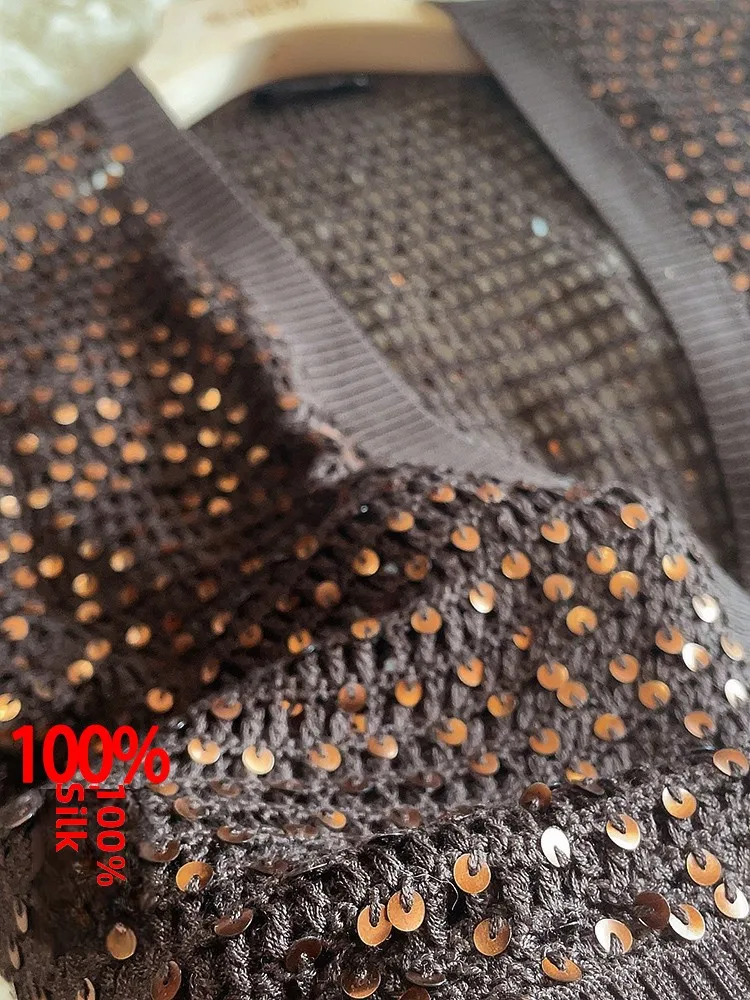 Seda ort sve aberto cardigan feminino início do outono awl me oco lantejoulas roupas de proteção solar rua sle