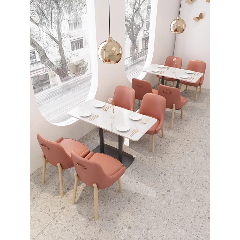 Cream style theme Cha chaan teng Western restaurant table chair combination dessert shop coffee shop milk tea shop card seat