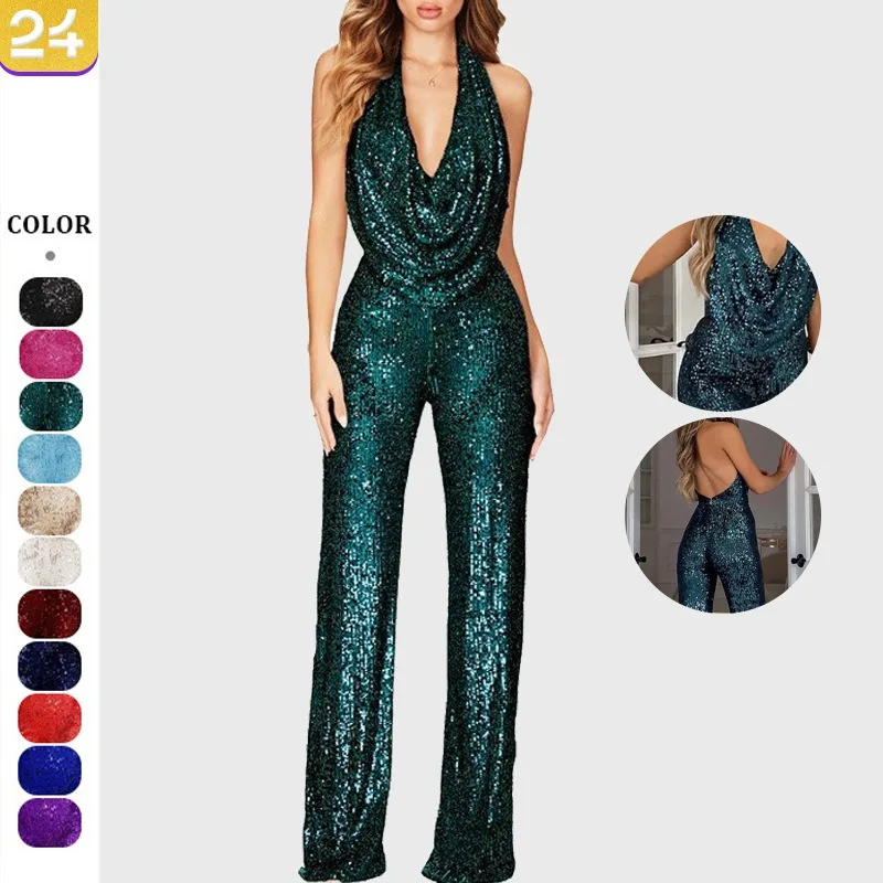 

Пятно в европейском и американском новом стиле, лето 2025, трансграничные комбинезоны, женские комбинезоны без рукавов с вырезом для женщин