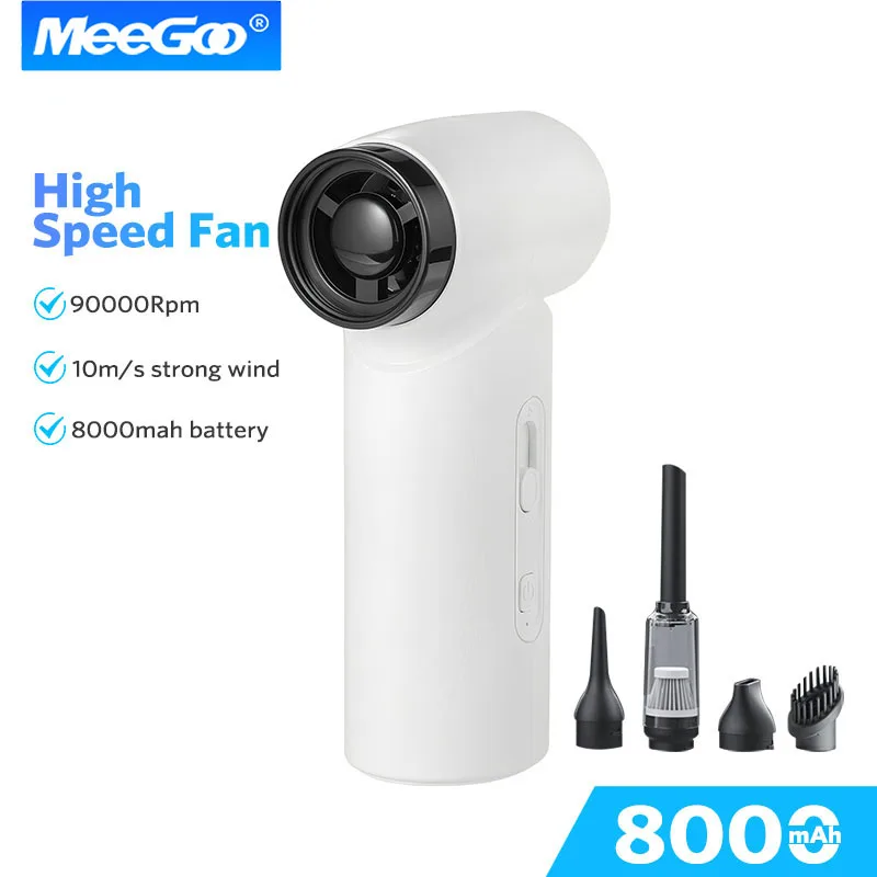 

MeeGoo Mini Fan F71 Strong Wind Cooling USB Handheld Portable Air Duster Function Fan Outdoor LED Display for Travel Outdoor