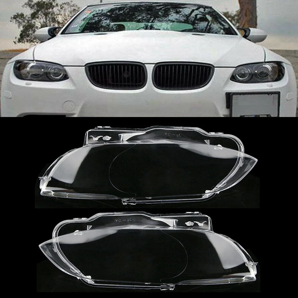 Cubierta de lente de faro delantero para BMW, E92, E93, Coupe, M3, 328I, 335I, Cabrio, 2006-2010, 1 par