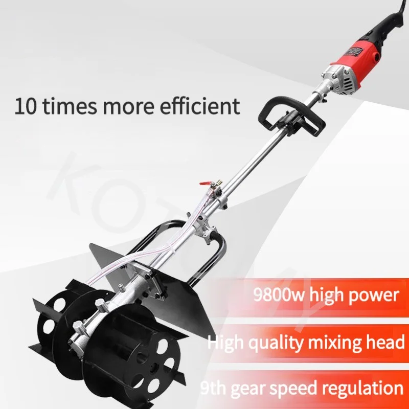 9800W Mortar Cement Mixer Cement Concrete Blender High Power Equipment Home Lime Sand Paving Electric Mortar Mix Ash Tool