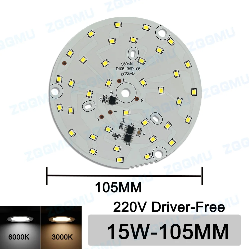 Imagem -03 - Round Led Light Painel Fonte Board Driver- Driver Alta Tensão Faça Você Mesmo 220v 3w 5w 7w 9w 12w 15w 18w