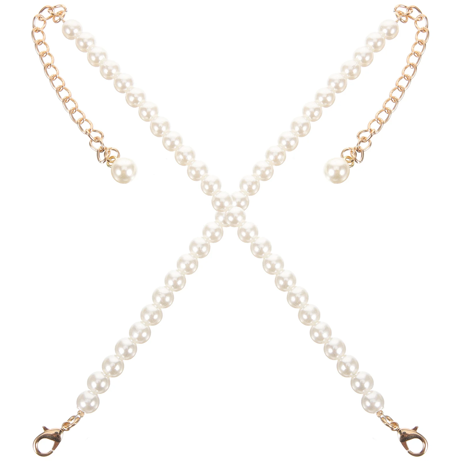 

2Pcs High Heel Pearl Chain Exquisite Decorative Shoe Straps for Women Heels Replacement Ankle Straps Secure Non-Slip Walking