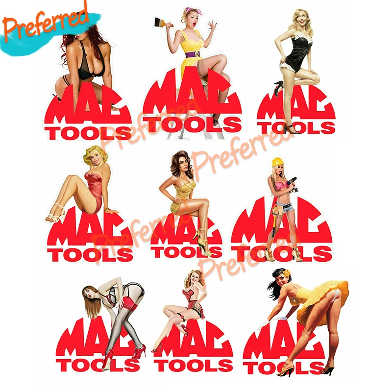 

Mac'tools Tool Sticker Decal Sexy Girl Mechanic Toolbox Logo Car Sticker Car Truck Trunk Laptop Car Styling Decal PVC