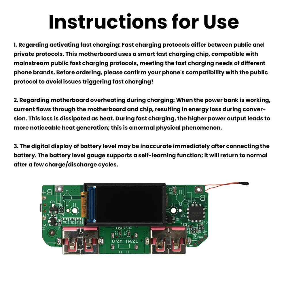 22,5W Schnelllademodul PD QC TFT Farbdisplay DIY Powerbank-Kit 3,7V Li-Ionen-Akku Vierfacher Sicherheitsschutz – Detail 21