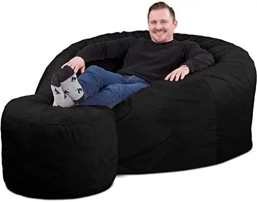 

ULTIMATE SACK 5ft Bean Bag Chair & Footstool, Oversize Bean Bag Chair for Adults, Comfy Chair Bean Bag Couch Lounge Sofa