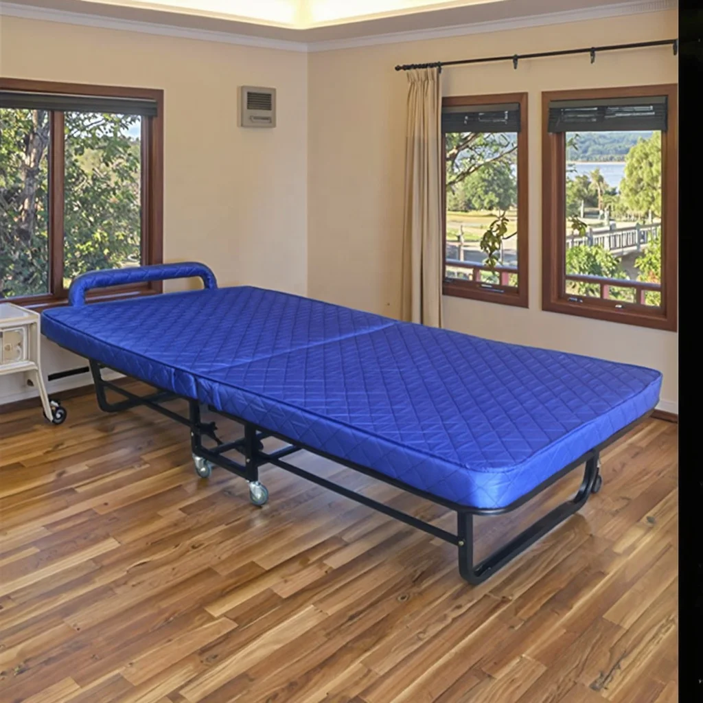 الشركة المصنعة رائجة البيع عالية الجودة للمنزل شقة غرفة الضيوف غرفة نوم سرير معدني محمول قابل للطي مع مرتبة #5