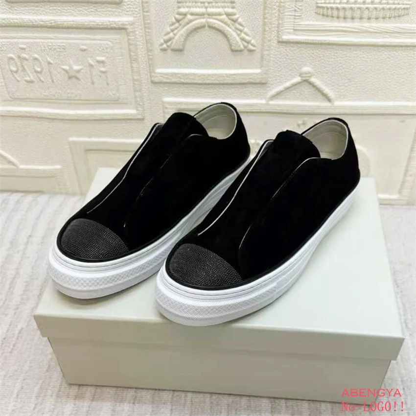 

Hot Sale Suede Flat Loafers Shoes For Women Thick Sole Knit Formal Flat Shoes Autumn Casual Comfort Vacation Walking Shoes Woman