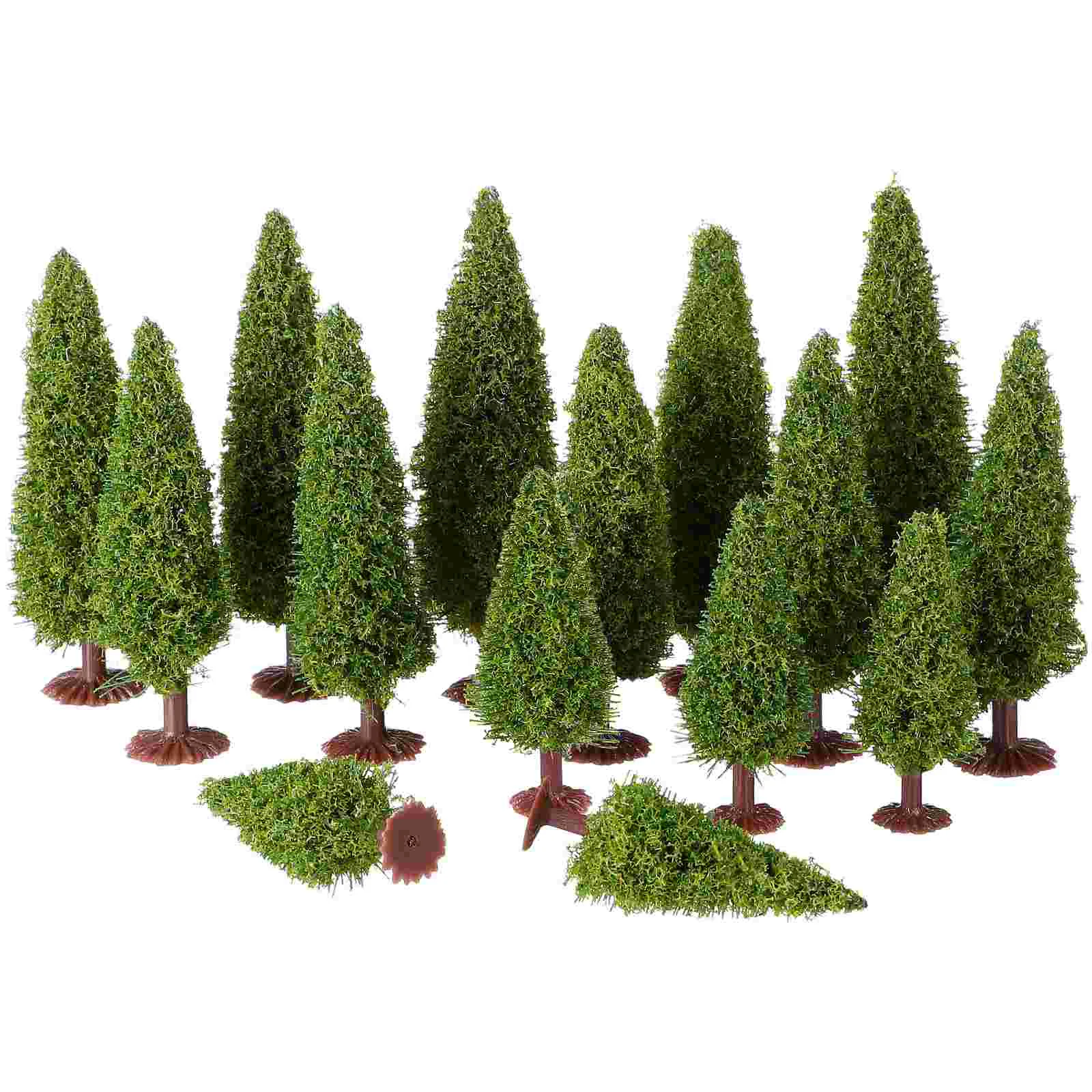 

WINOMO 15pcs Green Scenery Landscape Model Cedar Trees for Model Railroad Scenery Landscape Layout Mini cedar tree