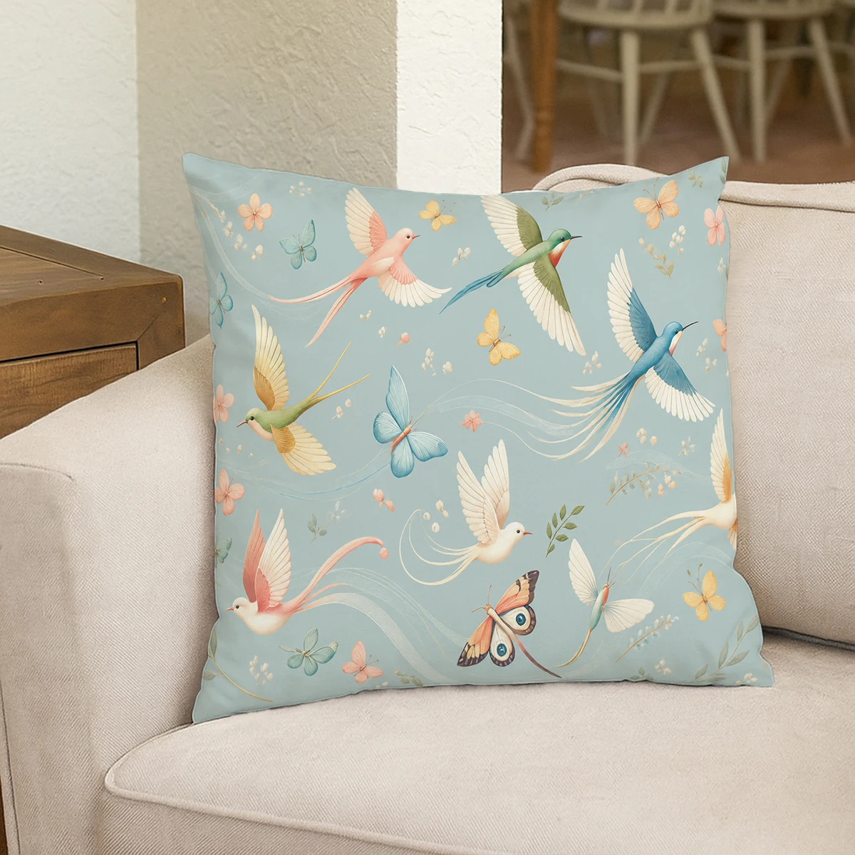Cute Crab & Stripe Pattern Polyester Pillow Cover - Nautical Style Cushion Case for Home Sofa Couch Decor, No Insert Included