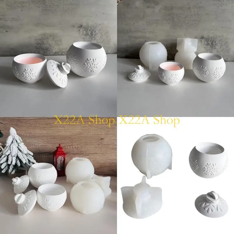 

Unique Flexible Silicone Mold For Snowflake Sphere Holder Perfect For Festival Holiday Decors And Creative DIY Projects