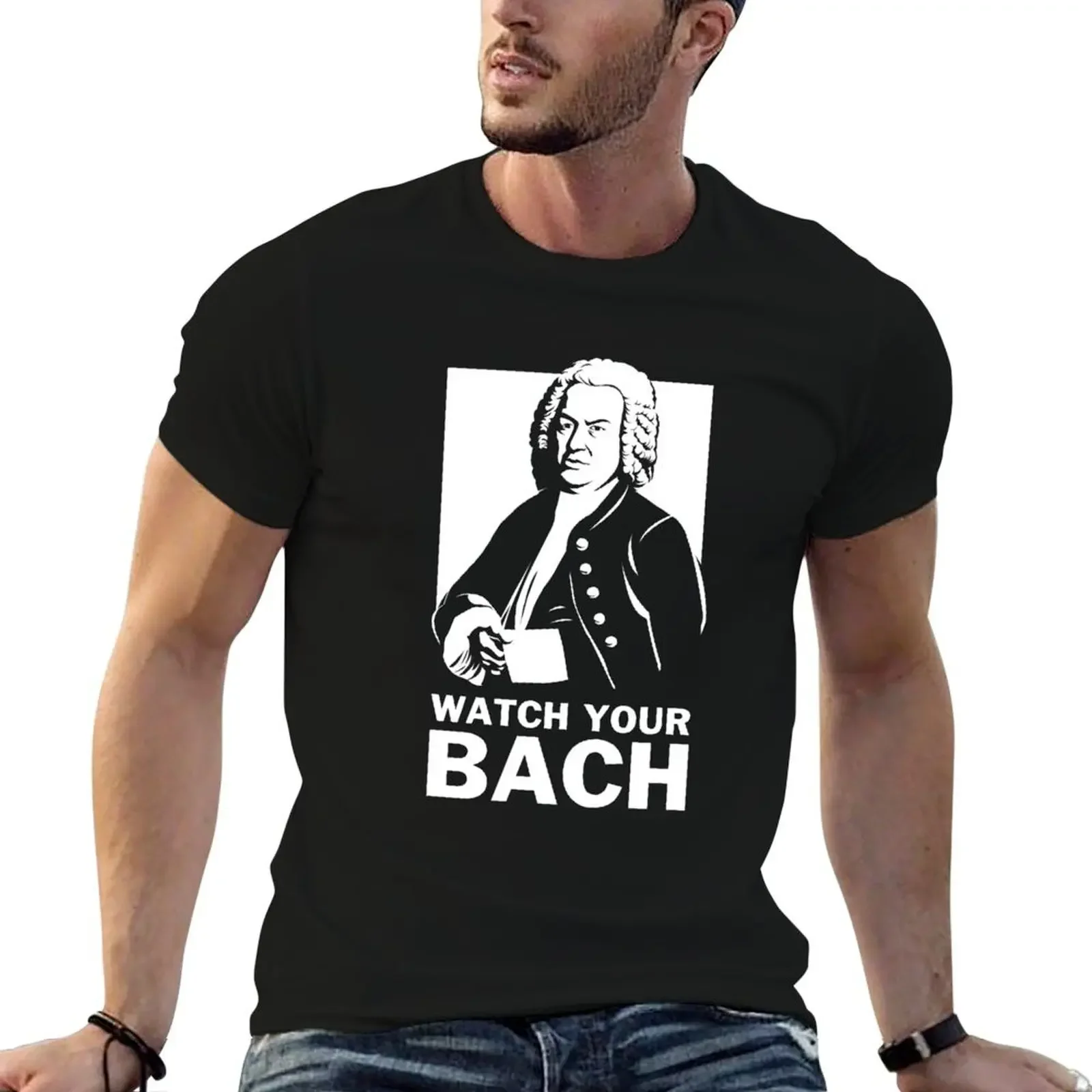 

Watch Your Bach T-Shirt blue archive Short sleeve tee sublime graphic t shirts sweat shirts, men
