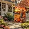 Nuxovilar Fall Garden Flag Thanksgiving Yard Flag 28x40 Inch Linen llz