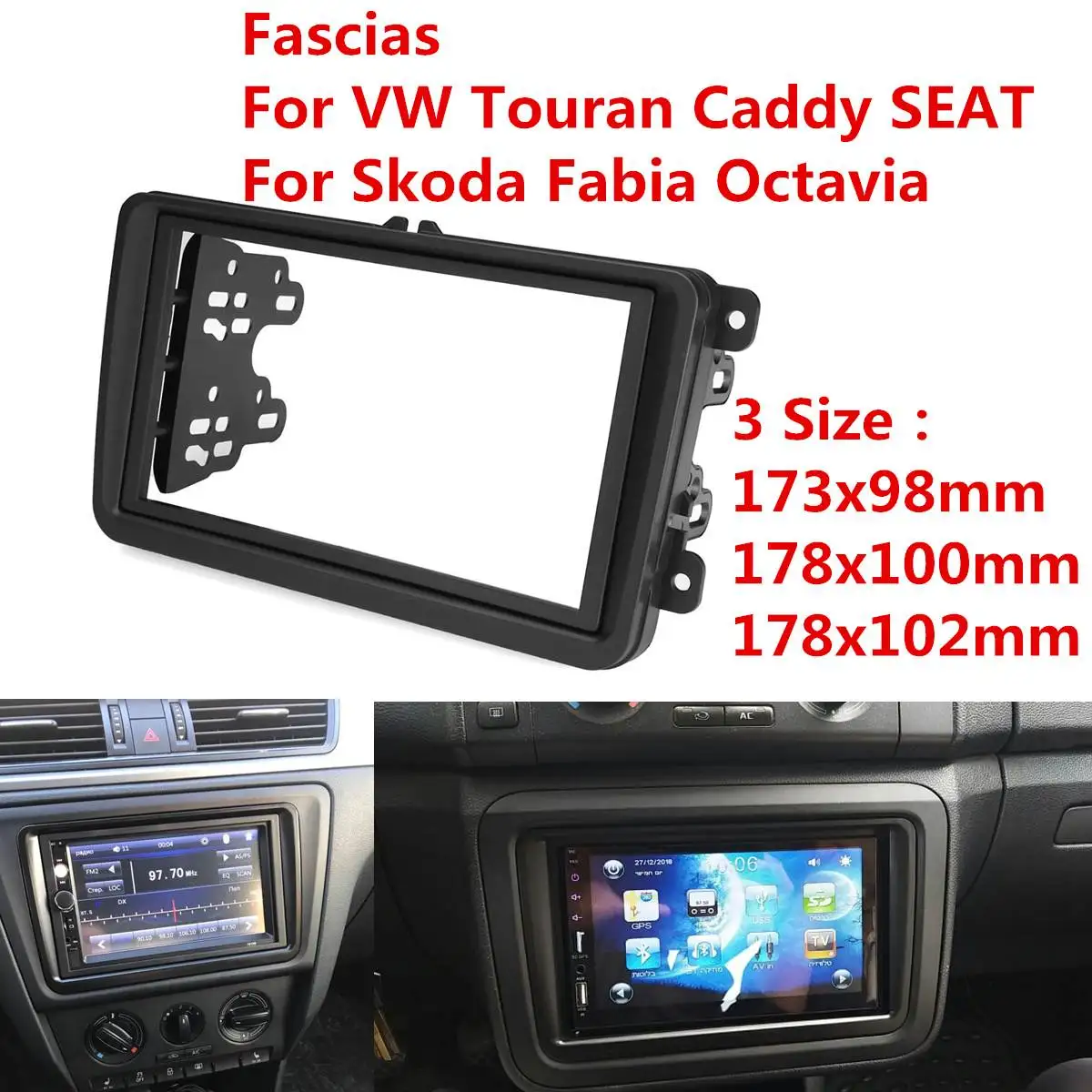 2ディン,CD/DVDドライブ,CPU Vw,Touran,キャディ,シート,シュコダ,ファビア,オクタビア用のインカーステレオ