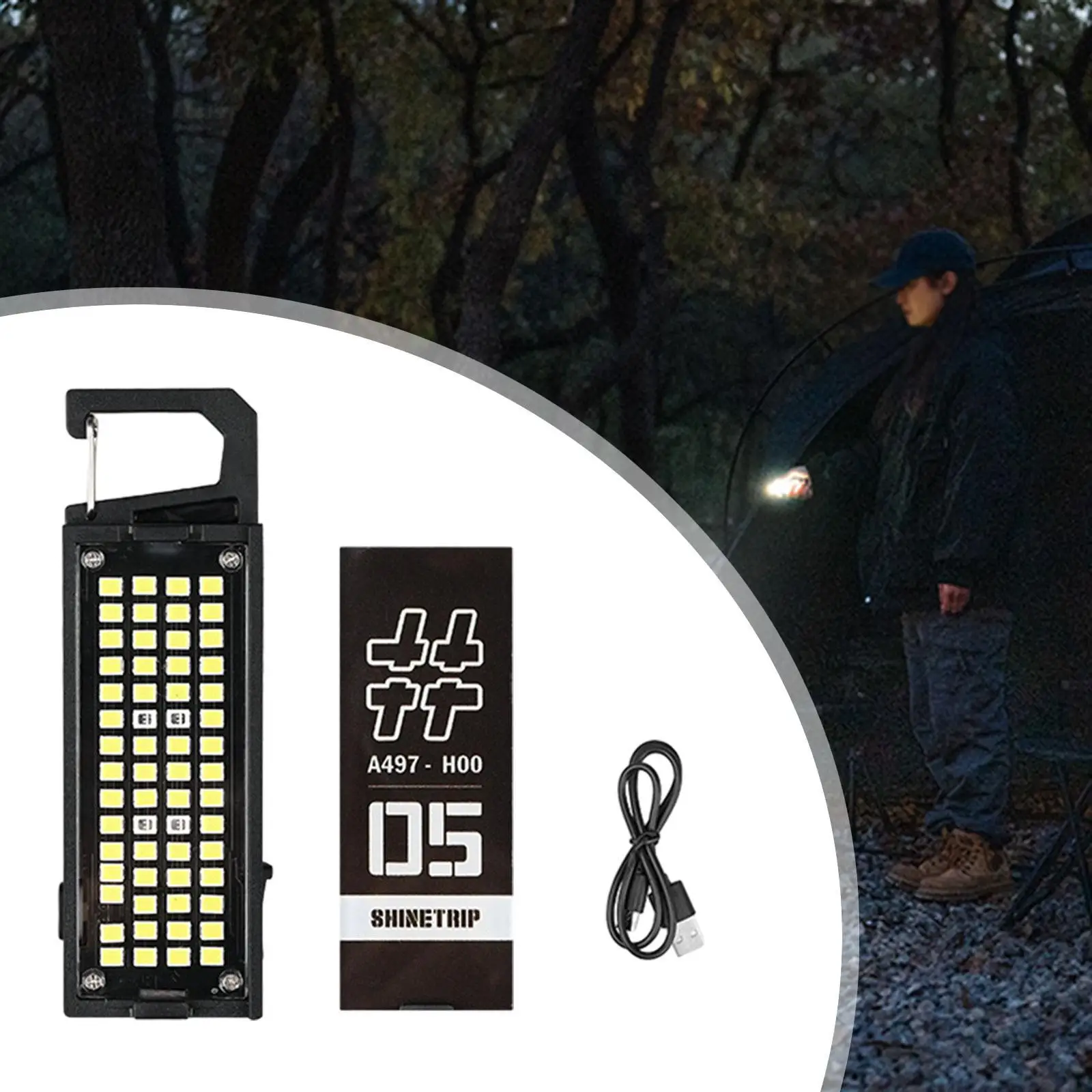 Backpack Hanging Light Torch Flashlight with Clip Hook Sign Light for Fishing