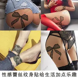 Waterdichte Tijdelijke Tattoo Sticker Sexy Kant Boog Knoop Bloem Arm Been Body Art Flash Tatoo Fake Tatto Voor Mannen Vrouwen