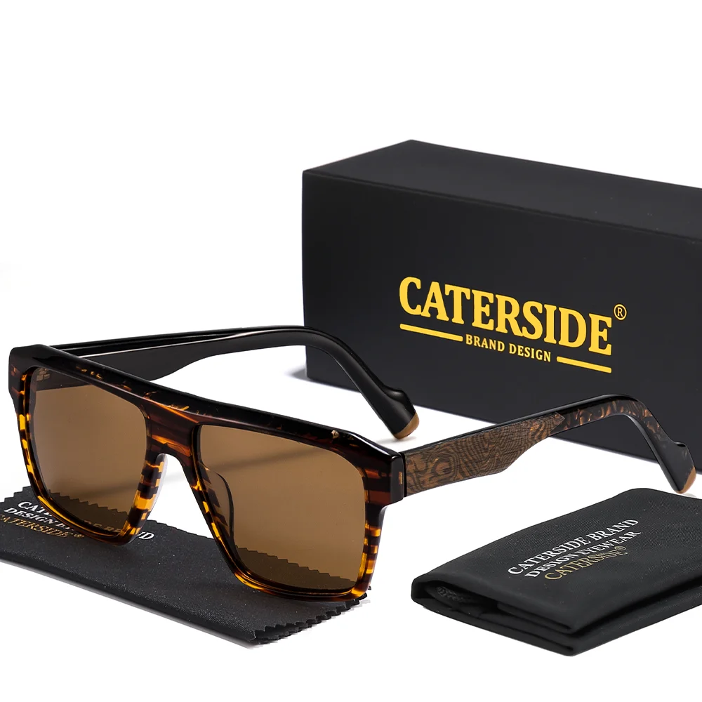 

Солнцезащитные очки CATERSIDE Classic из ацетата с поляризацией, квадратные, модные, мужские и женские, с пружинным шарниром, для летних путешествий