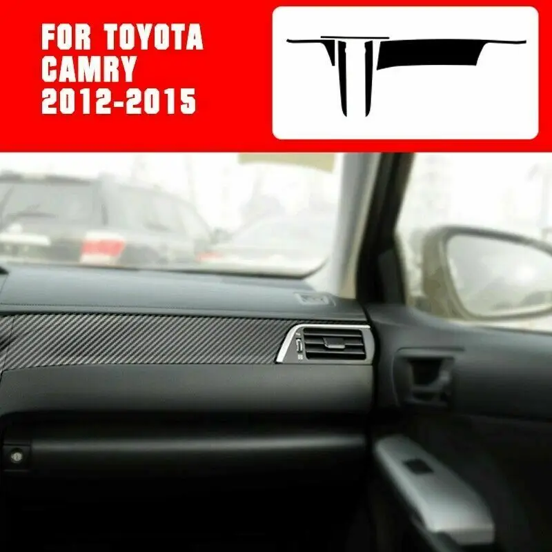 Carbon Fiber Style Car Interior Decor Trim Vinyl Sticker Decal For Toyota Camry 2012 2013 2014 2015