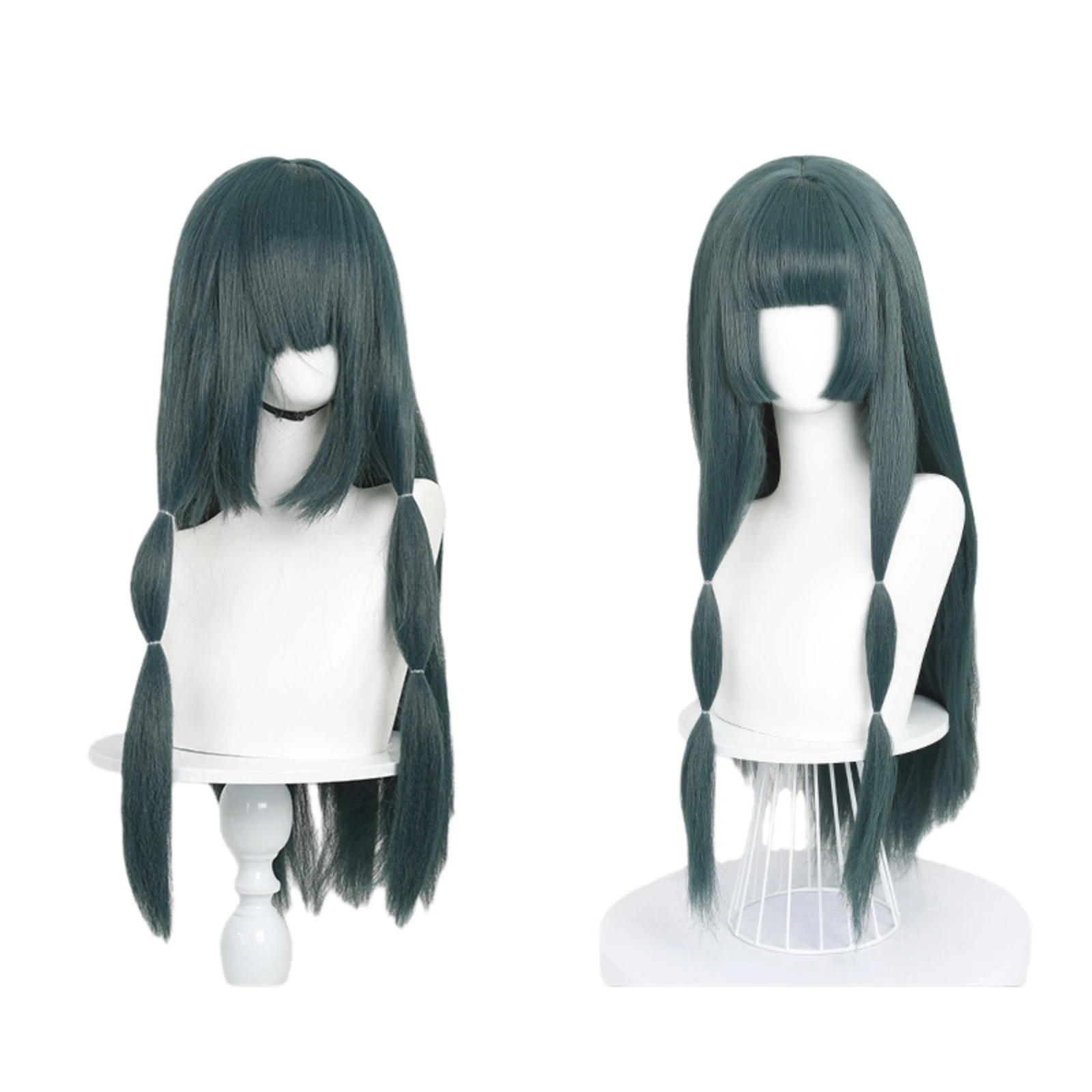 

Maomao Cosplay Wig Adult Girl Anime Green Long Straight Hair with Bangs 70cm Heat Resistant Synthetic Hair Halloween Accessories