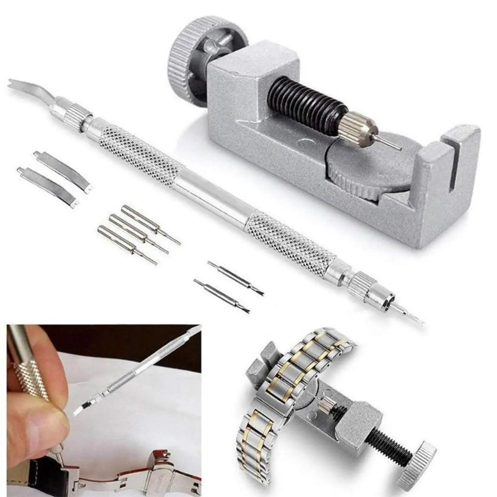 Adjustment Watch Band Strap Repair Tool Kits Pin Pusher Disassembly Watch Band Opener Steel Belt Link Pin Remover Resizing Tool