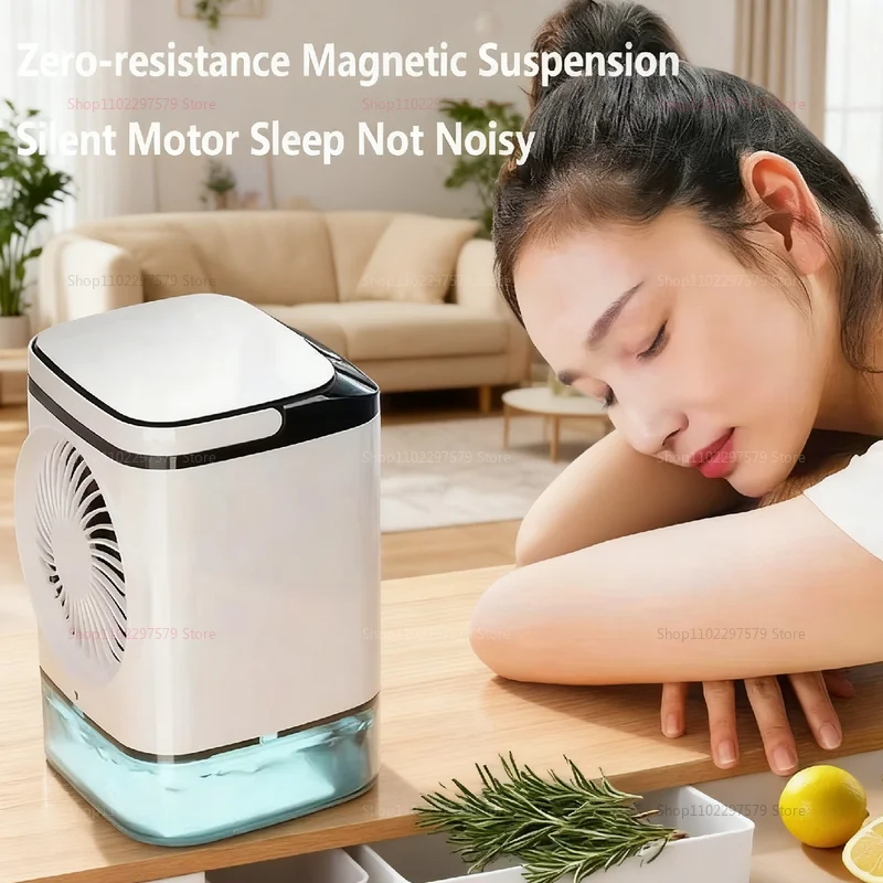 ترقية جديدة لعام 2025 مروحة تبريد الهواء الصغيرة لسطح المكتب مع مرطب رذاذ يعمل بالطاقة الصامتة تبريد محمول لغرفة النوم والمكتب المنزلي