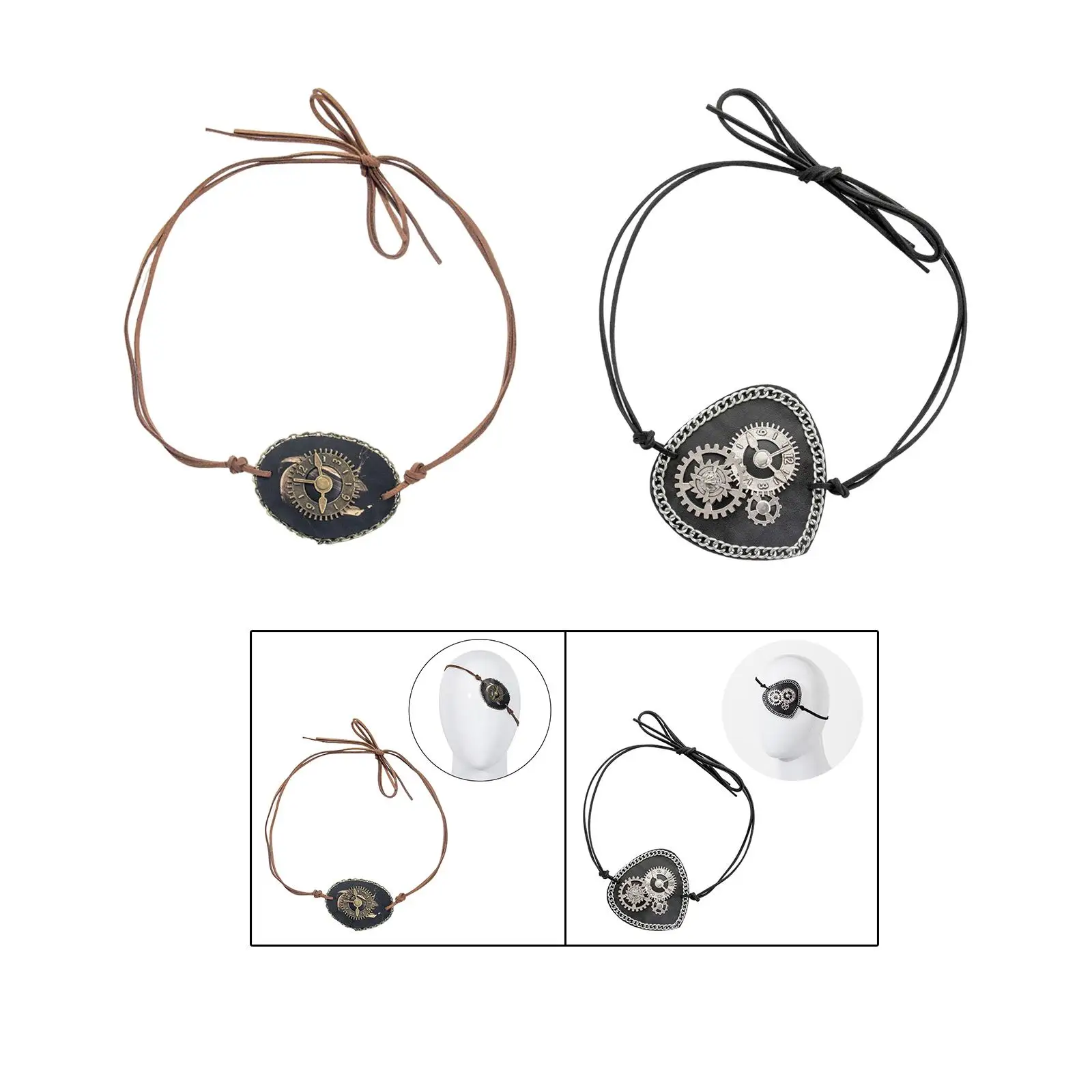 

Halloween Pirate Eye Patch Men Women Eyepatch for Club Proms Holidays Party