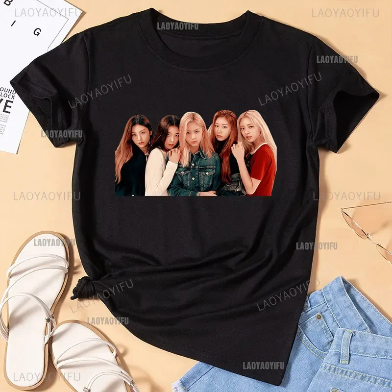 ITZY T Shirts ITZY Crazy in Love Kawaii Boys T Shirt Fashion Street Y2K Popular Tshirt 2024 Kpop Zevity Aesthetic Clothing TOPS